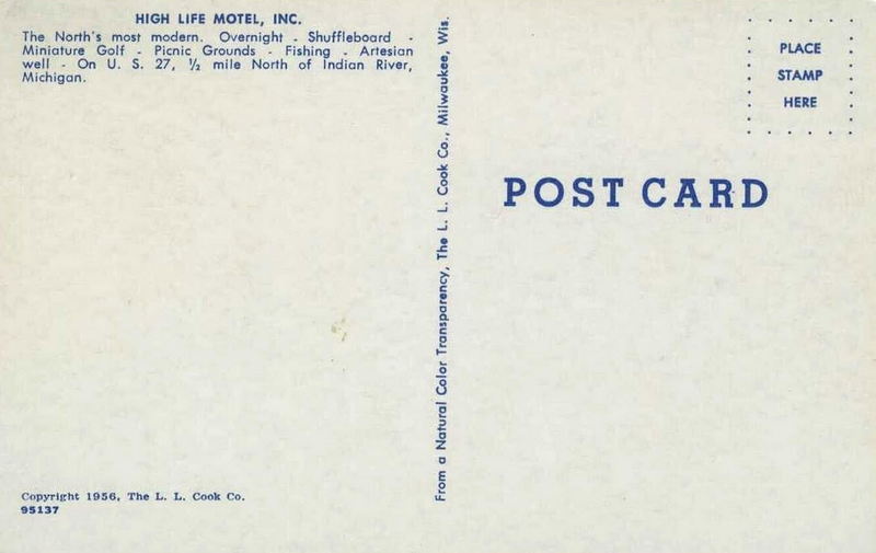 Northwoods Lodge (High Life Motel) - Old Postcard